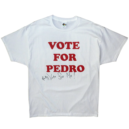 Efren Ramirez Autographed Napoleon Dynamite VOTE FOR PEDRO T-Shirt - Beckett