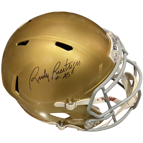 Rudy Ruettiger Autographed Notre Dame Fighting Irish Deluxe Full-Size Replica Helmet - JSA