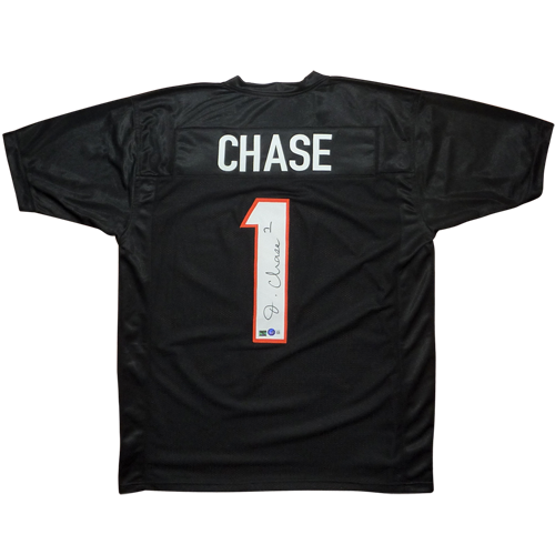 Ja'Marr Chase Autographed Cincinnati (Black #1) Custom Jersey - Becket