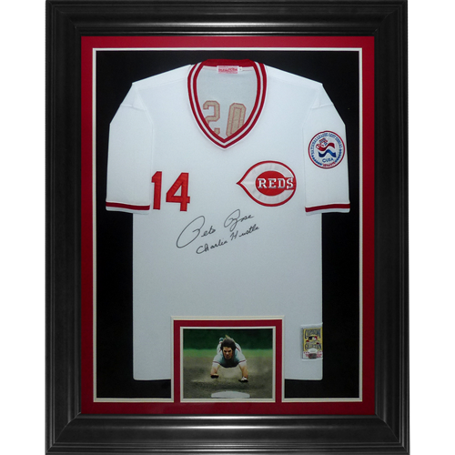 Pete Rose Autographed Cincinnati Reds White Mitchell And Ness