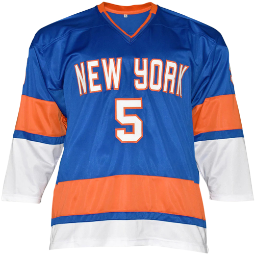 Denis Potvin Autographed New York (Blue #5) Custom Hockey Jersey - JSA