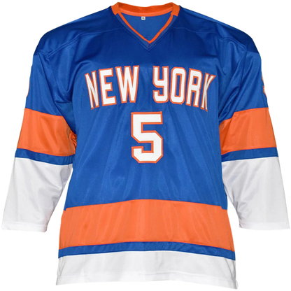 Denis Potvin Autographed New York (Blue #5) Custom Hockey Jersey - JSA