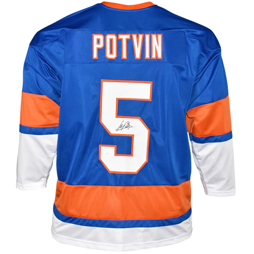 Denis Potvin Autographed New York (Blue #5) Custom Hockey Jersey - JSA