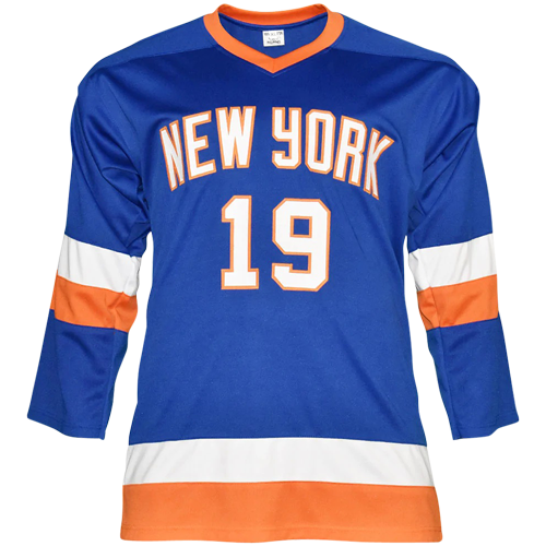 Bryan Trottier Autographed New York (Blue #19) Custom Jersey - JSA