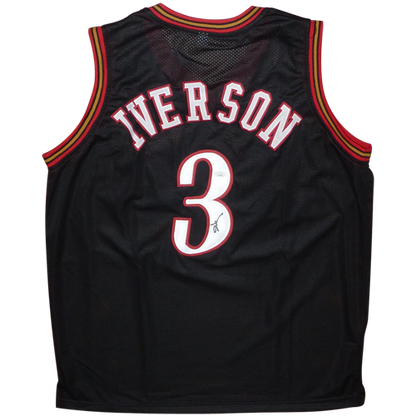Allen Iverson Autographed Philadelphia (Black #3) Custom Basketball Jersey - JSA