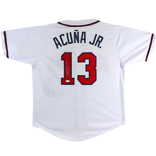 Ronald Acuna Jr. Autographed Atlanta (White #13) Custom Baseball Ronald Acuna Jr. Autographed Atlanta (White #13) Custom Baseball