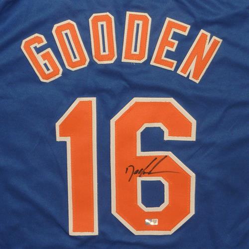 Dwight Gooden Autographed New York (Blue #16) Custom Baseball Jersey - JSA