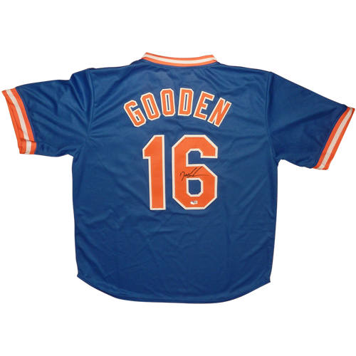 Dwight Gooden Autographed New York (Blue #16) Custom Baseball Jersey - JSA