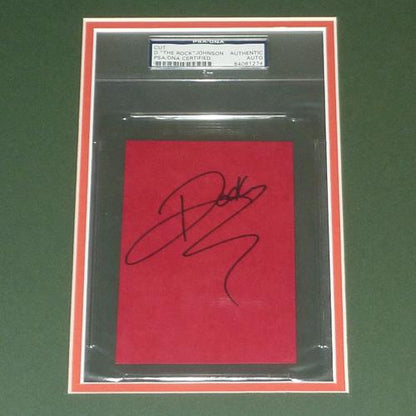 Dwayne Johnson The Rock PSADNA Slabbed Autograph Deluxe Framed with Miami Hurricanes Jersey