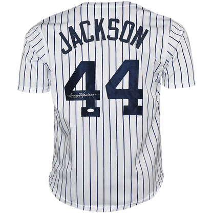 Reggie Jackson Autographed New York (Pinstripe #44) Custom Jersey - JSA