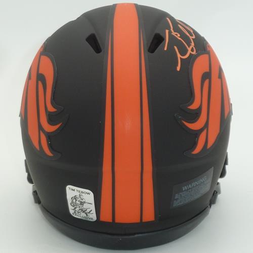 Tim Tebow Autographed Denver Broncos (ECLIPSE Alternate) Mini Helmet - Tebow Holo