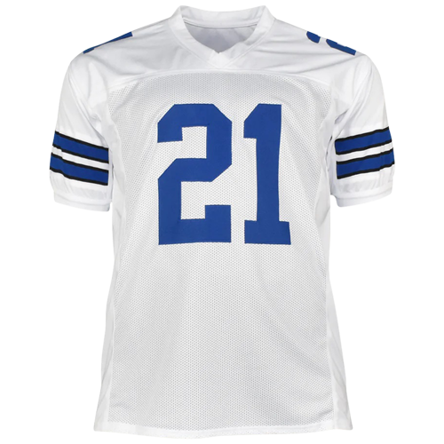 Deion Sanders Autographed Dallas (White #21) Custom Jersey - Beckett