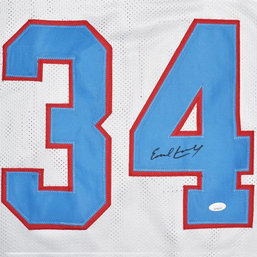 Earl Campbell Autographed Houston (White #34) Custom Jersey - JSA