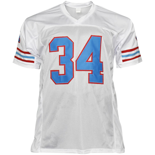 Earl Campbell Autographed Houston (White #34) Custom Jersey - JSA