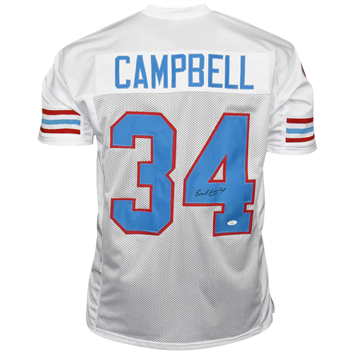 Earl Campbell Signed Houston Oilers Jersey (JSA COA) H.O.F. Running Ba –