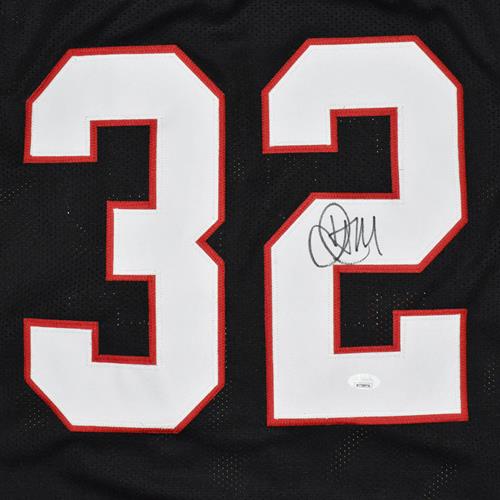 Jamal Anderson Autographed Atlanta (Black #32) Custom Jersey - JSA