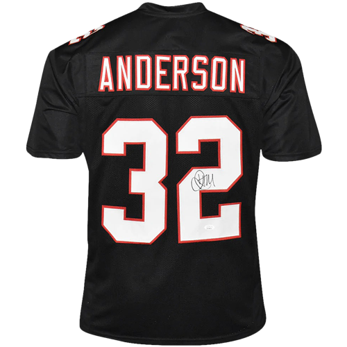 Jamal Anderson Autographed Atlanta (Black #32) Custom Jersey - JSA
