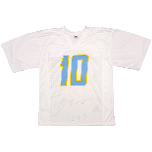 Justin Herbert Autographed Los Angeles (White #10) Custom Jersey - BAS