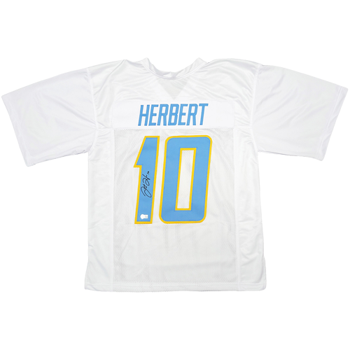 Justin Herbert Autographed Los Angeles (White #10) Custom Jersey - BAS