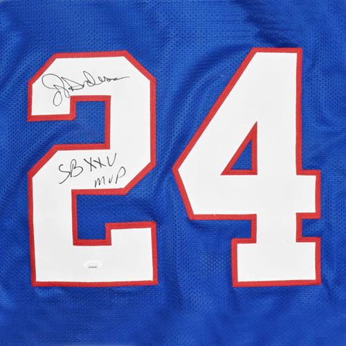 Ottis OJ Anderson Autographed New York (Blue #24) Custom Jersey - JSA