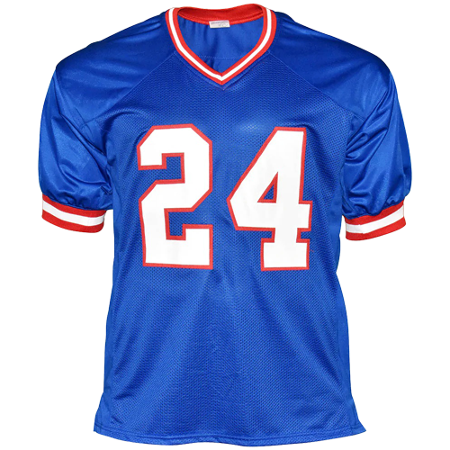 Ottis OJ Anderson Autographed New York (Blue #24) Custom Jersey - JSA
