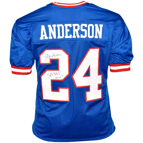 Ottis OJ Anderson Autographed New York (Blue #24) Custom Jersey - JSA