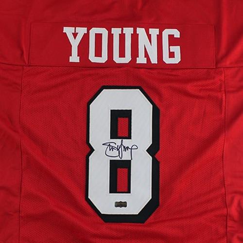 Steve Young Autographed San Francisco (Red #8) Custom Jersey - JSA