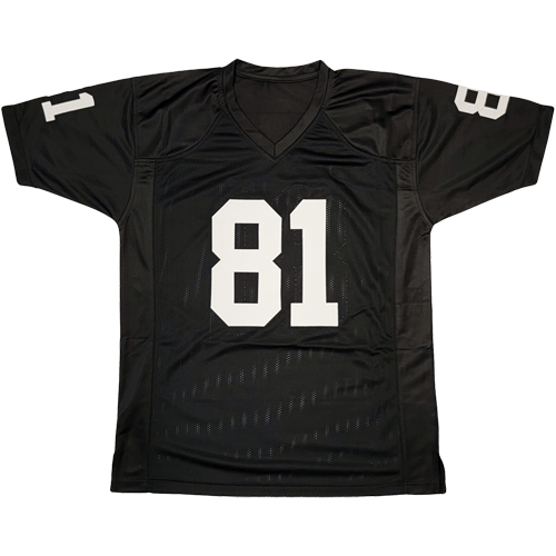 Tim Brown Autographed Oakland (Black #81) Custom Jersey - Beckett