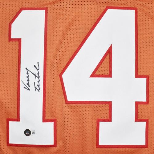 Vinny Testaverde Autographed Tampa Bay Buccaneers (Creamsicle #14) Custom Jersey - Beckett
