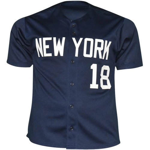 Don Larsen Autographed New York (Navy Blue #18) Custom Jersey - JSA