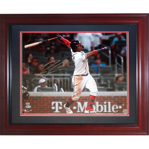 Ronald Acuna Jr Autographed Atlanta Braves (Batting) Deluxe Framed 16x20 Photo - Beckett