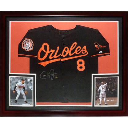 Cal Ripken Jr. Autographed Baltimore Orioles (Black #8) Deluxe Framed Jersey - JSA