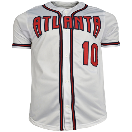 Chipper Jones Autographed Atlanta (White #10) Custom Jersey - JSA