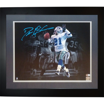 Deion Sanders Autographed Dallas Cowboys (Spotlight) Deluxe Framed 16x20 Photo - Beckett