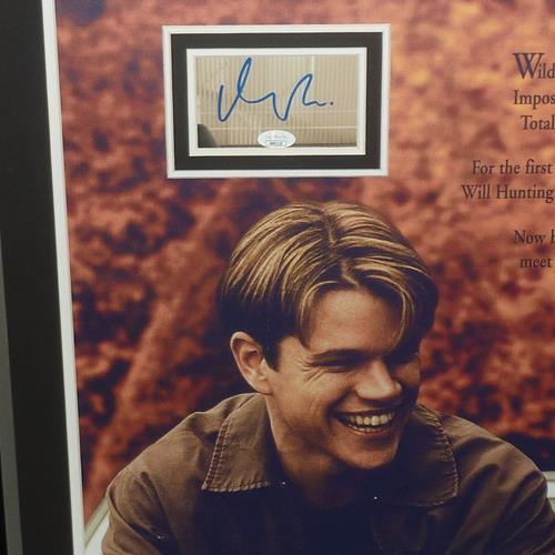 Good Will Hunting Full-Size Movie Poster Deluxe Framed with Matt Damon and Robin Williams Autographs - JSA