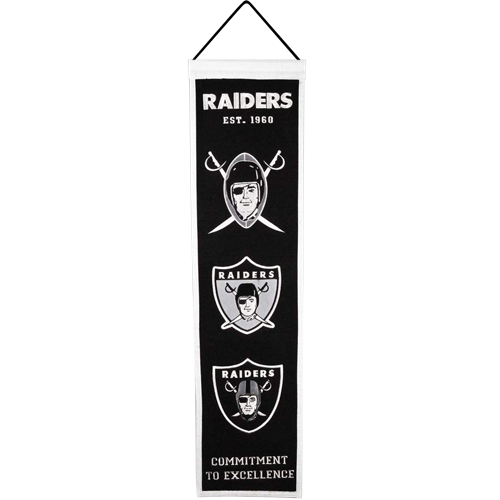 Las Vegas Raiders Logo Evolution Heritage Banner