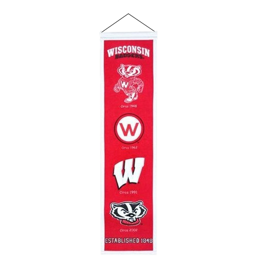 Wisconsin Badgers Logo Evolution Heritage Banner