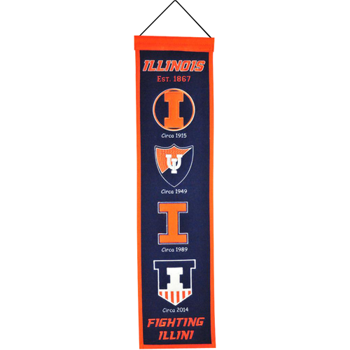 Illinois Fighting Illini Logo Evolution Heritage Banner