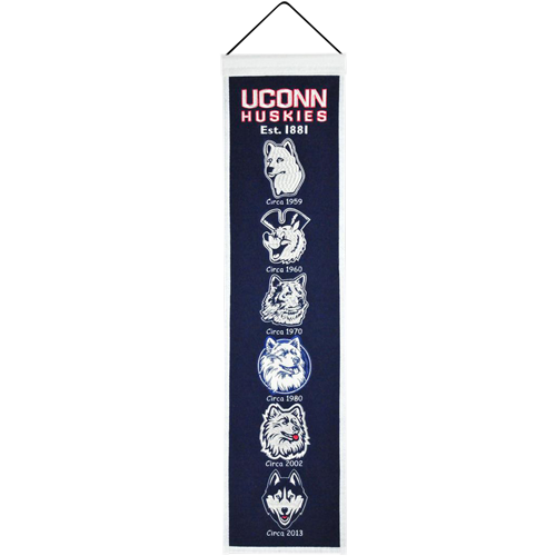 Connecticut UConn Huskies Logo Evolution Heritage Banner
