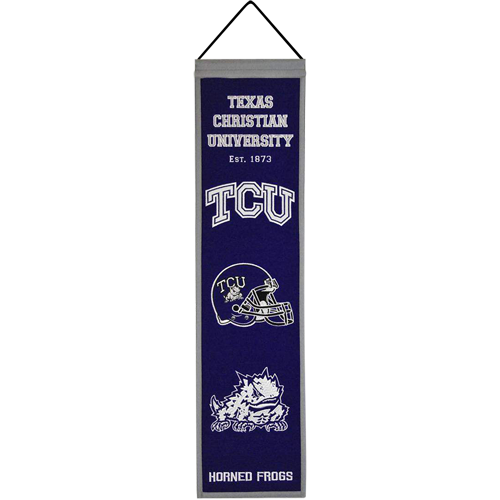 Texas Christian TCU Horned Frogs Logo Evolution Heritage Banner