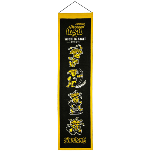 Wichita State Shockers Logo Evolution Heritage Banner – Palm Beach  Autographs LLC