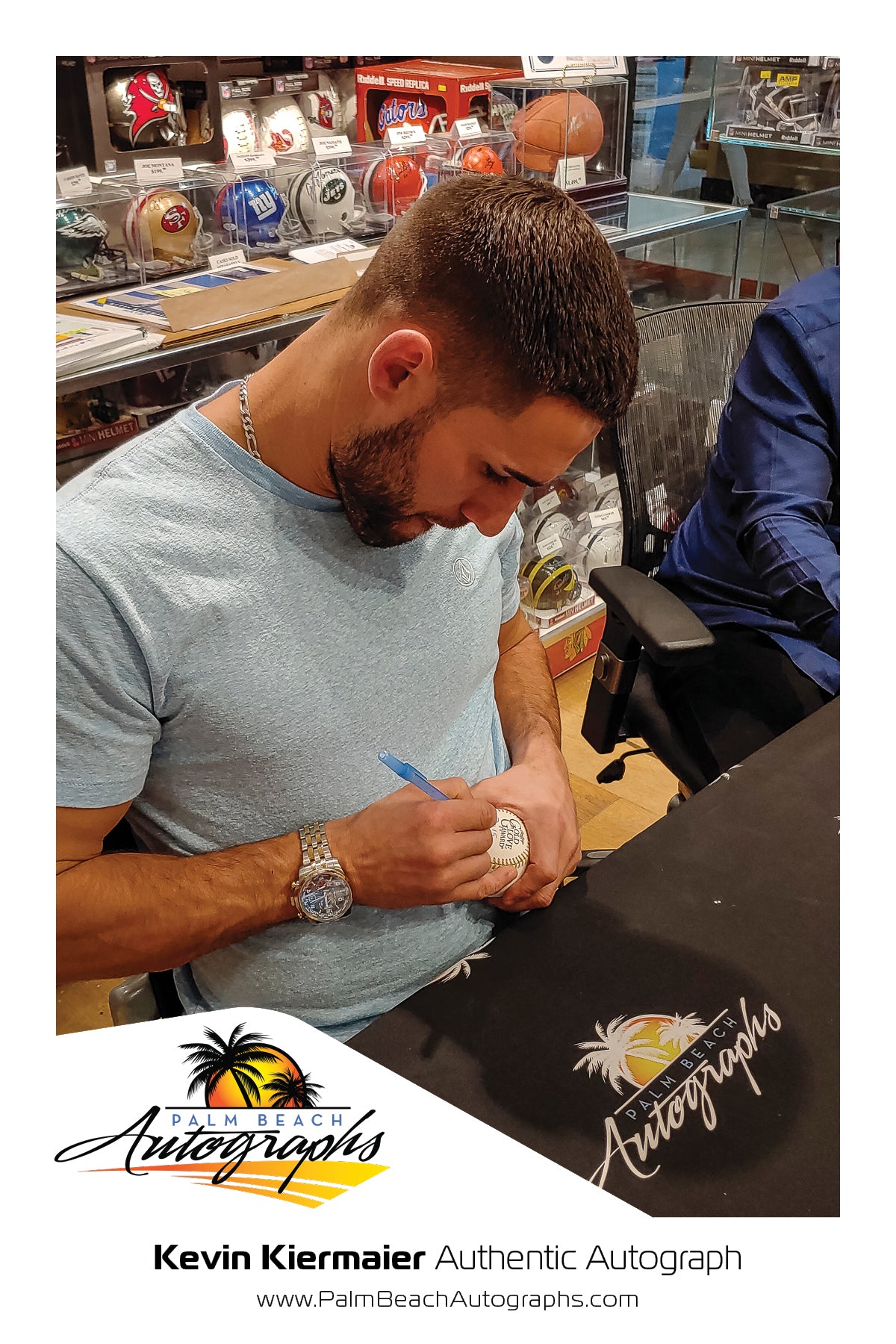 Kevin Kiermaier Autographed Official MLB Baseball Gold Glove Logo - JSA