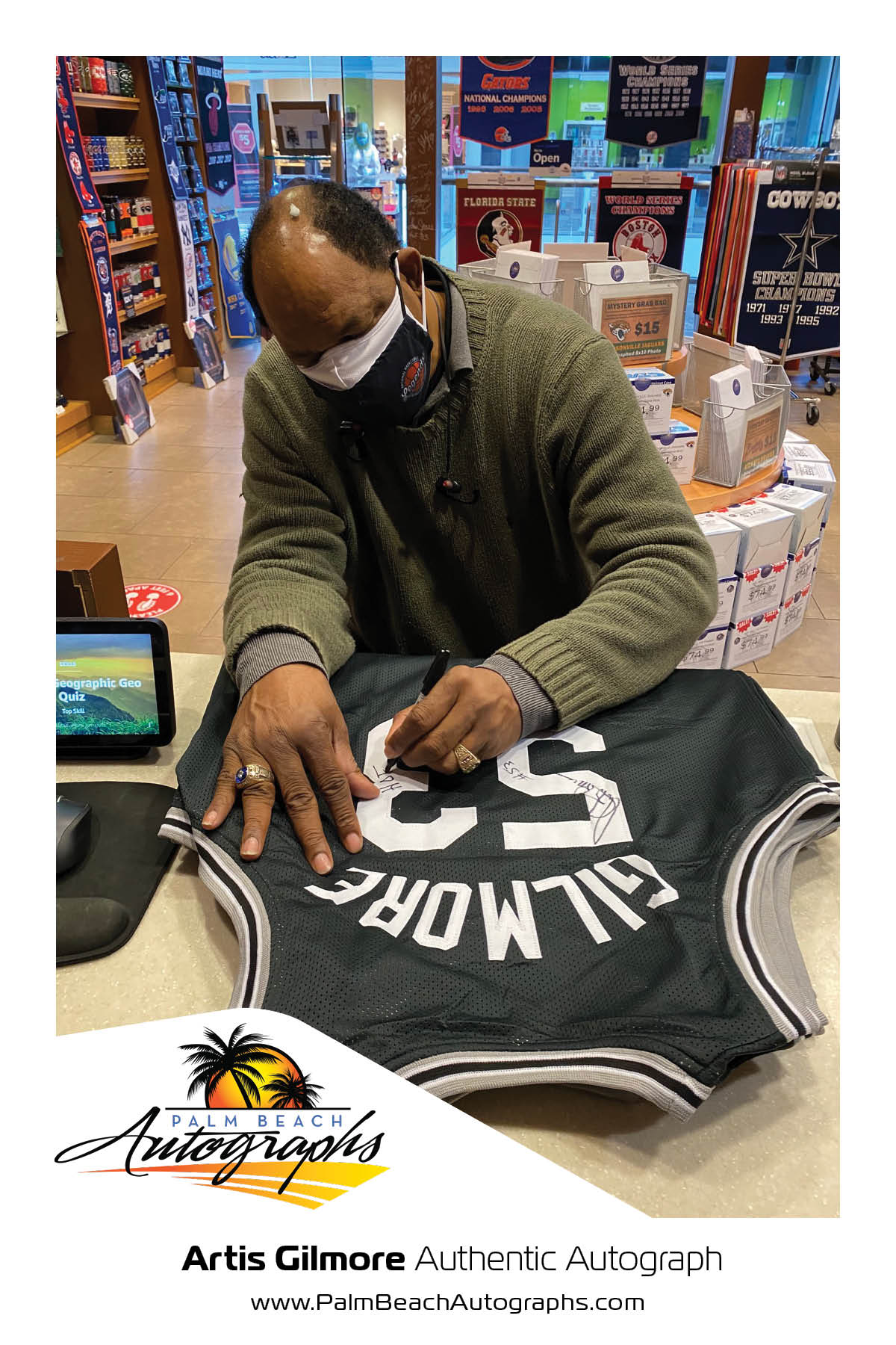 Artis Gilmore Autographed San Antonio (Black #53) Custom Jersey w/ HOF 11 - JSA