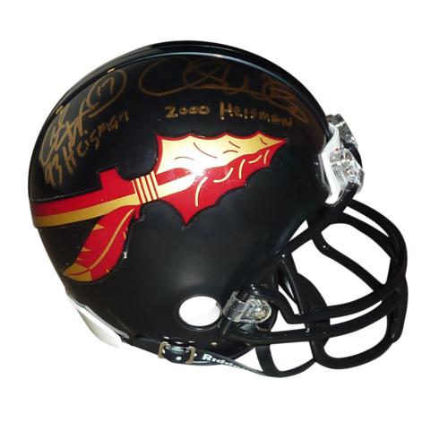 Charlie Ward And Chris Weinke Autographed FSU Florida State Seminoles (Black) Mini Helmet w/ Inscrs
