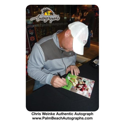 Chris Weinke Autographed FSU Florida State Seminoles (Garnet Jersey) 8x10 Photo