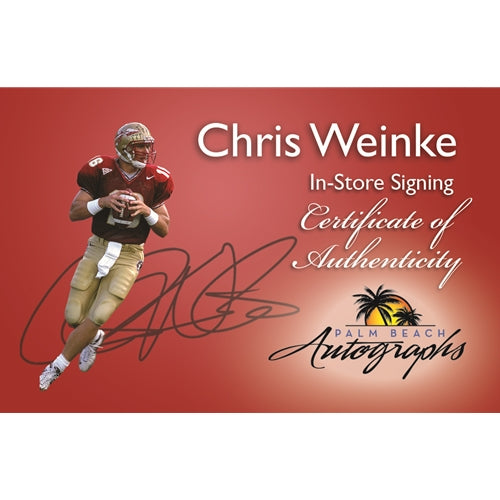 Chris Weinke Autographed FSU Florida State Seminoles (Garnet Jersey) 8x10 Photo