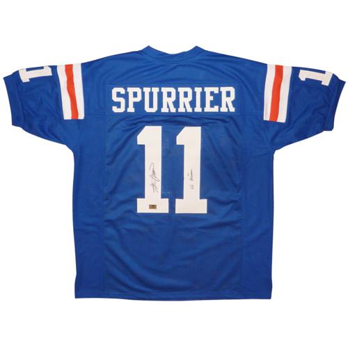 Steve Spurrier Autographed Florida Gators (Blue #11) Jersey w/ "66 Heisman"