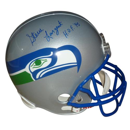 Steve Largent Autographed Seattle Seahawks (Throwback) Deluxe Full Size Replica Helmet w/ "HOF 95"