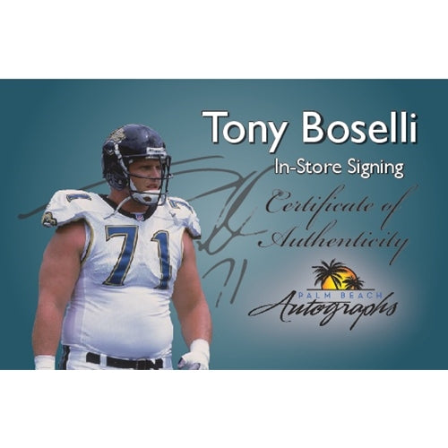 Tony Boselli Autographed Jacksonville Jaguars (Teal #71) Deluxe Framed Jersey