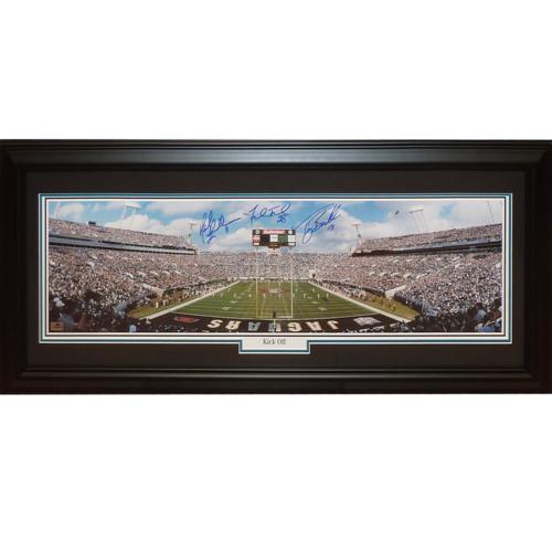 Tony Boselli , Mark Brunell And Fred Taylor Autographed Jacksonville Jaguars Deluxe Framed Panoramic Photo